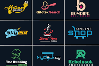 design modern minimalist logo, wordmark and icon design in 12 hours