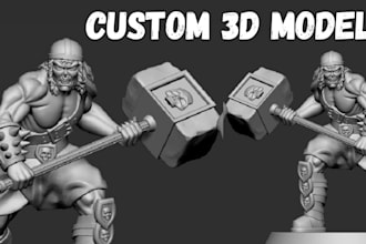 do custom 3d model, sculpting, 3d miniature, action figure, stl for 3d printing