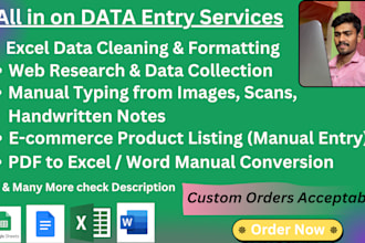 do accurate data entry, web research, copy paste and excel tasks
