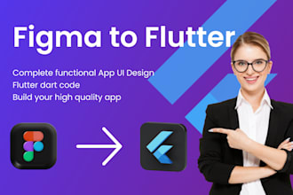 convert figma to flutter UI design, mobile app in 48 hours