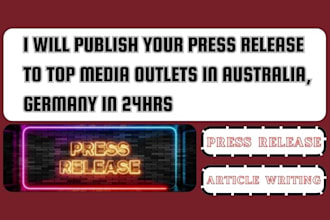 publish your press release to top media outlets in australia, germany in 24hrs