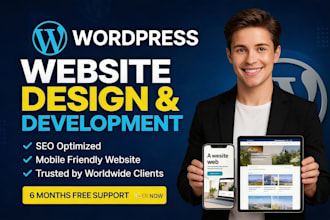 do modern business website design, redesign wordpress, website development