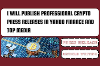 publish professional crypto press releases in yahoo finance and top media