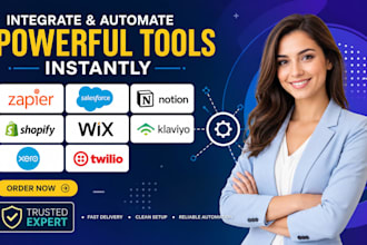 integrate zapier salesforce instantly notion shopify wix klaviyo xero twilio