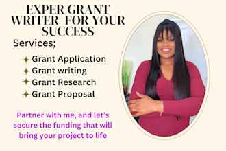 do your grant application, grant writing, grant research and grant proposal