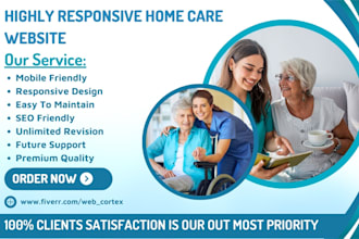 design home care website, healthcare, medical, elderly care, dental website