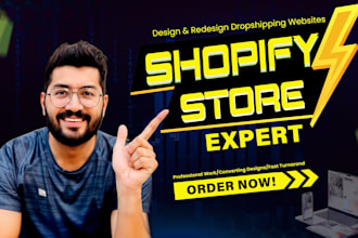 create shopify store or design, redesign shopify dropshipping website