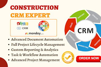 setup procore jobnimbus zoho hubspot automation workflow construction crm expert