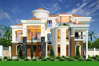 make all architectural renders in revit, lumion and enscape