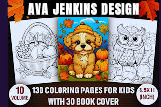 design coloring book, kids activity book, canva ebook design, journal, workbook