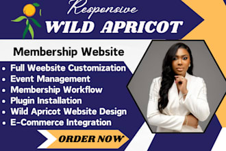 build wild apricot membership website setup event mangement club website