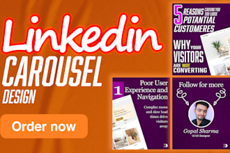 design linkedin banner, cover, carousel, and posts