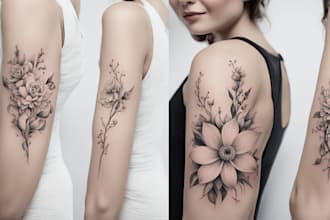 do floral and minimal tattoo design