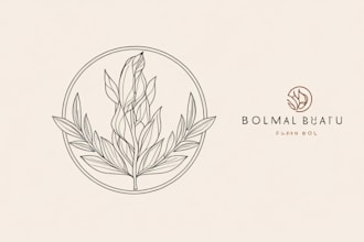 design botanical boho minimalist logo design