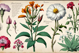 make realistic scientific, anatomical botanical illustration