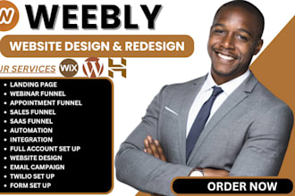build weebly website, weebly website redesign, wix website, godaddy website