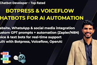 make an ai chatbot using botpress,voiceflow as ai automation