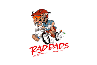design cartoon mountain biker logo