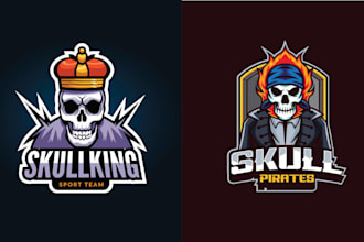 create esport mascot skull skeleton logo