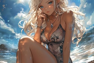 create a beautiful anime art or illustration
