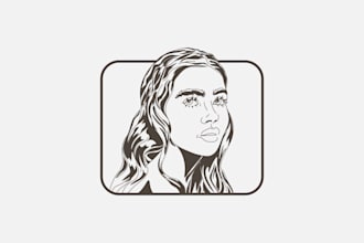 draw minimalist outline art portrait