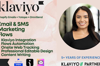 setup klaviyo email marketing flows, salesfunnels for your shopify store