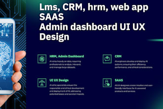 do lms, CRM, hrm, web app, and saas, admin dashboard UI UX designs