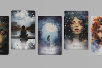 create digital art for tarot cards and oracle cards