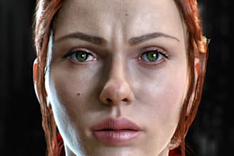 do realistic 3d character, 3d game character, 3d film character, 3d metahuman