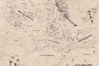 draw your map as a 17th century japanese cartographer
