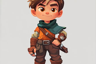 do a 2d character design and concept art