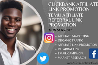 clickbank affiliate link promotion, temu referral link promotion