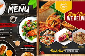 do modern restaurant menu design in 12 hours, digital menu design, food menu