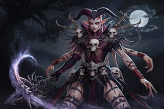 draw fantasy or horror character illustration