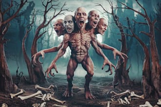 draw a horror art, monster or fantasy character art