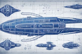 design a spaceship, sci fi vehicle illustration and sci fi art