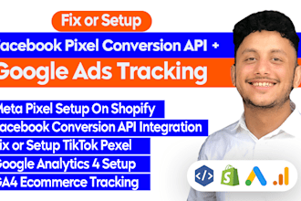 facebook pixel shopify, conversion API, ga4, GTM, fix pixel, tiktok