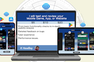 test and review your mobile game, app, or website
