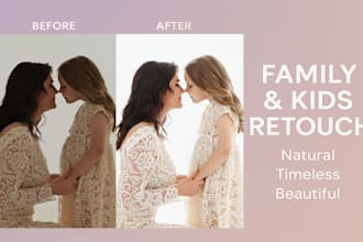 retouch kids and family photos with natural and timeless style