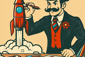 draw vintage retro cartoon illustration logo