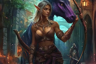 draw a stunning dnd character art and illustration