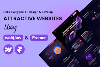 design responsive framer website or webflow website