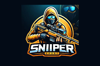 do creative sniper esports mascot logo with new concept