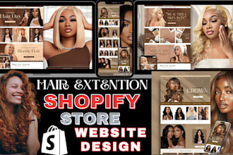 design hair extension shopify store hair extension website
