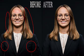 corporate headshot retouching, portrait retouching and photo retouching