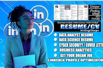 write data analyst, data science, cybersecurity, business analyst resume