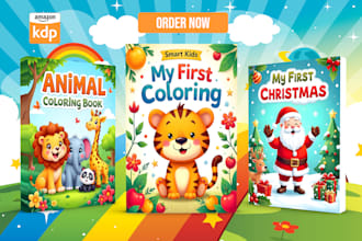 do kids coloring book, children and adult coloring book cover for KDP