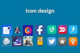 design unique and creative custom icons for the website, app and game