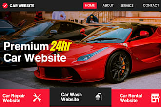 design auto repair, car dealer, car wash or car rental booking website in 24hrs