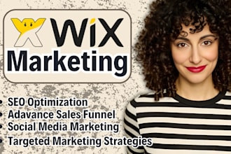 do wix marketing, facebook ads campaign, email marketing setup and sales funnel